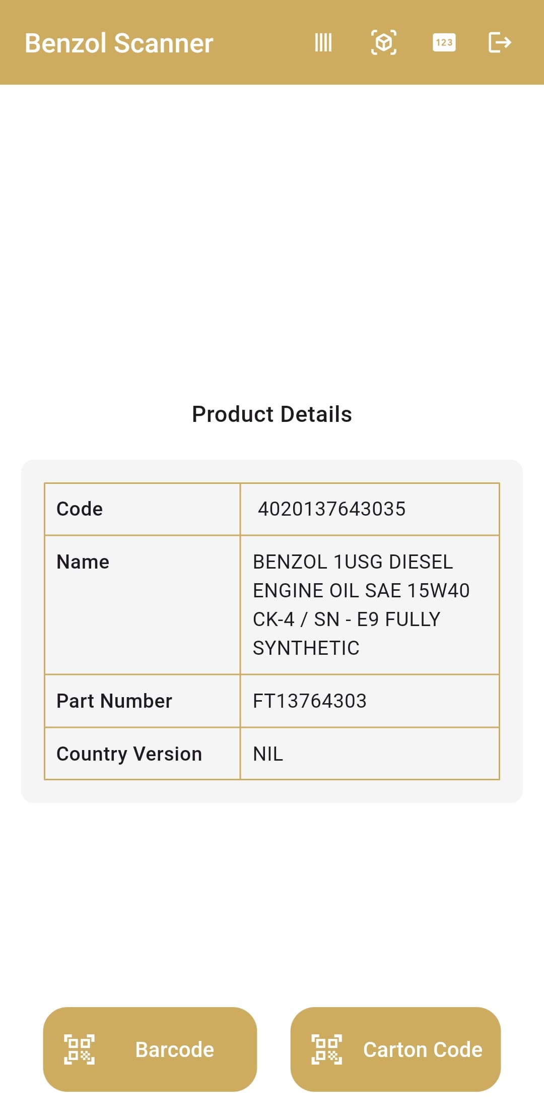 Benzol Barcode Scanner screenshot 3