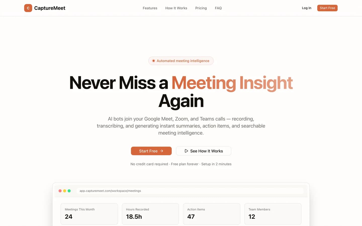 CaptureMeet website