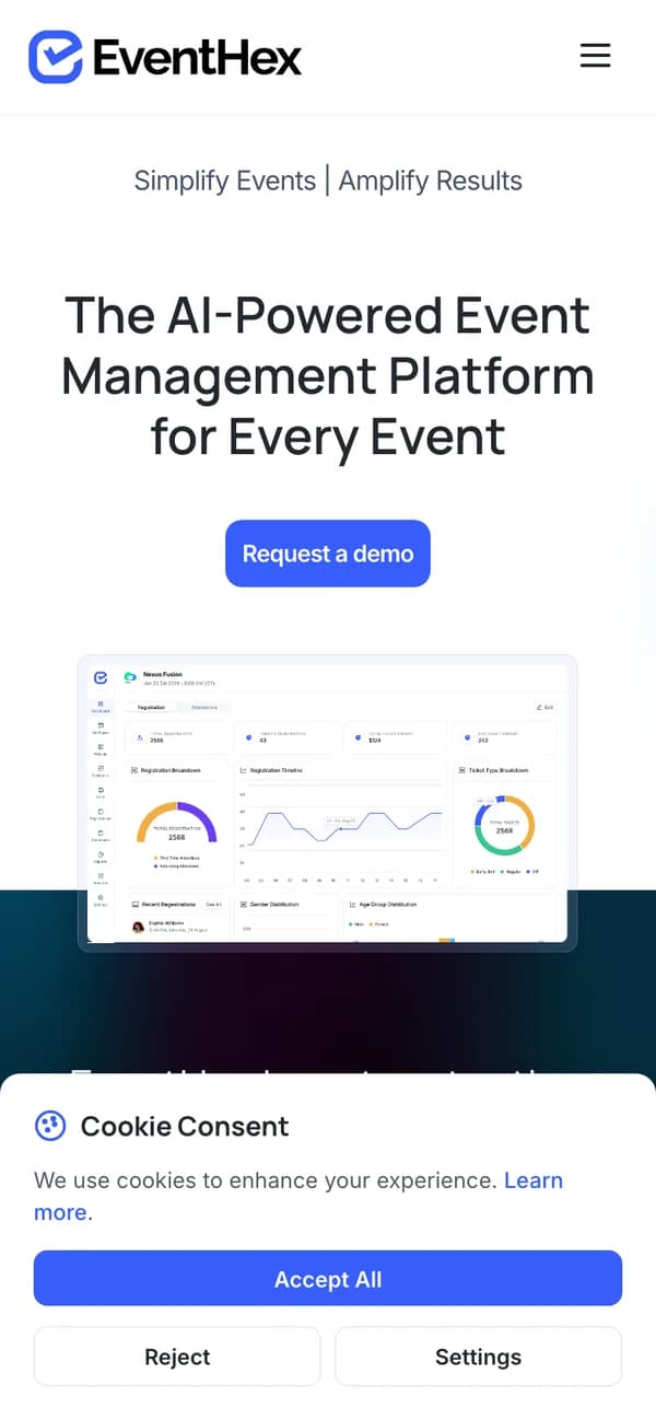 EventHex mobile view