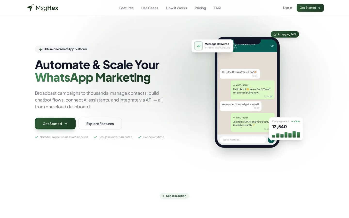 MsgHex website
