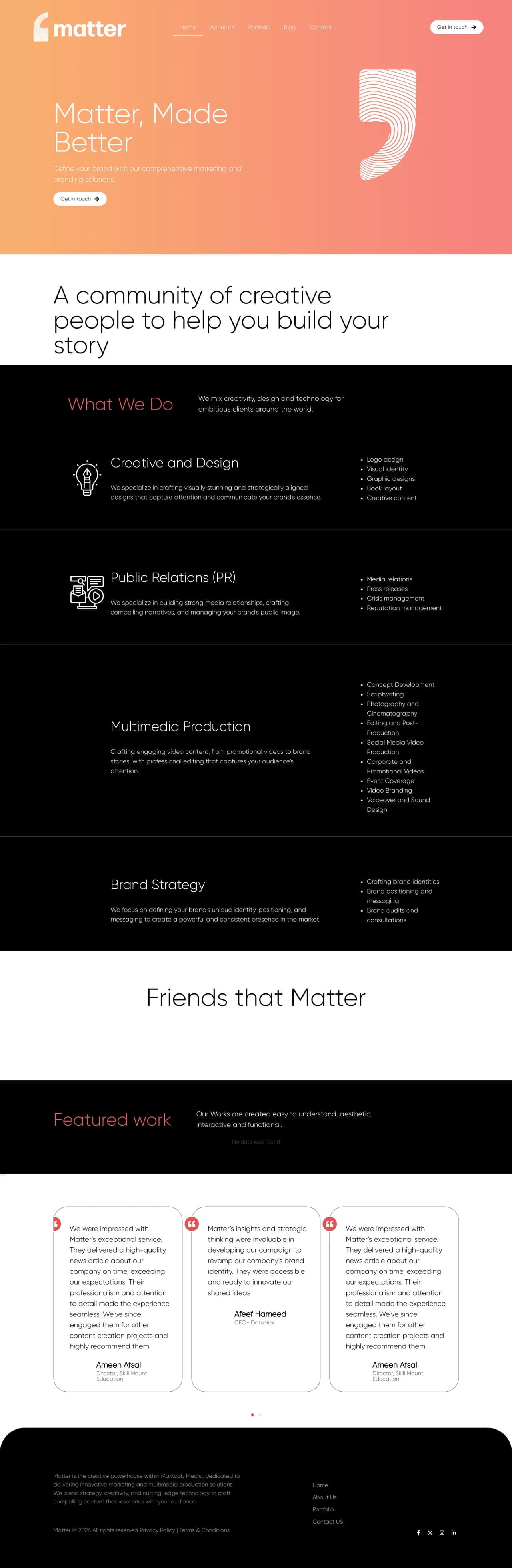 Matter full page