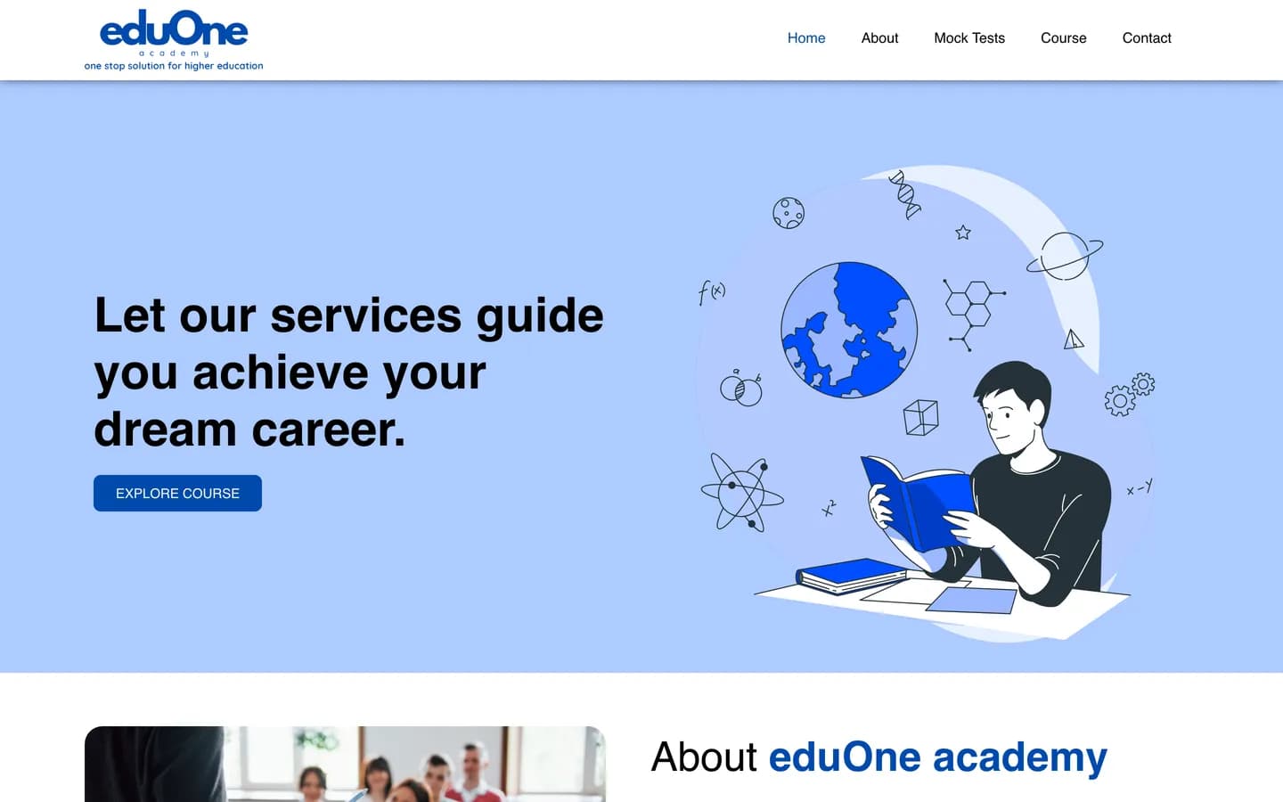 eduOne Academy website
