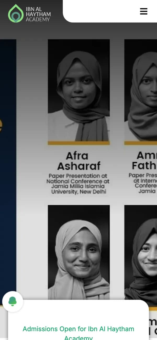 Ibn Al Haytham Academy on mobile