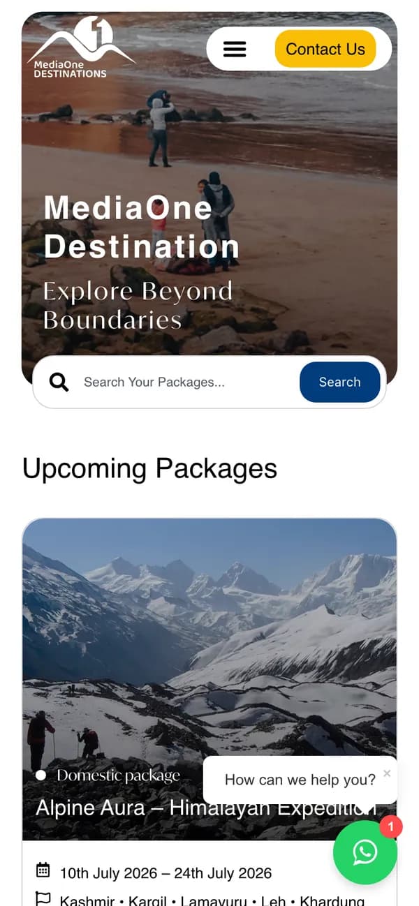 MediaOne Destinations on mobile