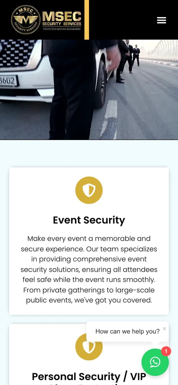 M Security Dubai on mobile