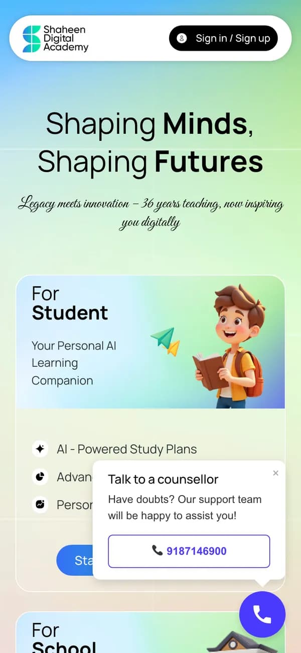 Shaheen Digital Academy on mobile