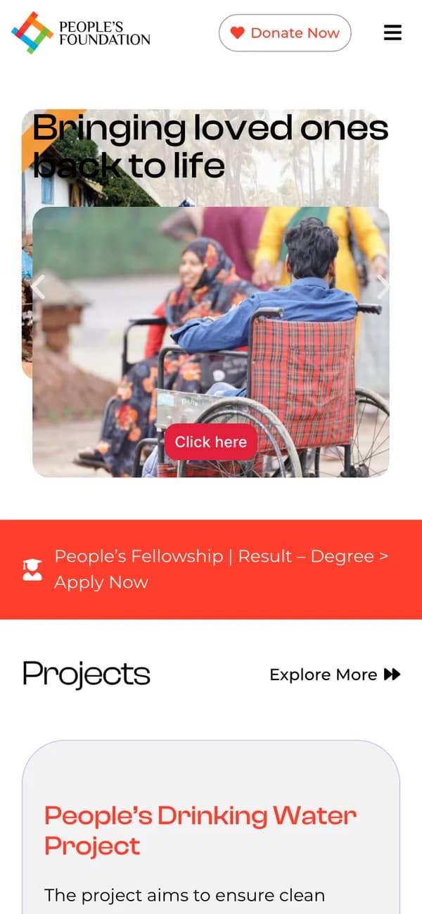 Peoples Foundation on mobile